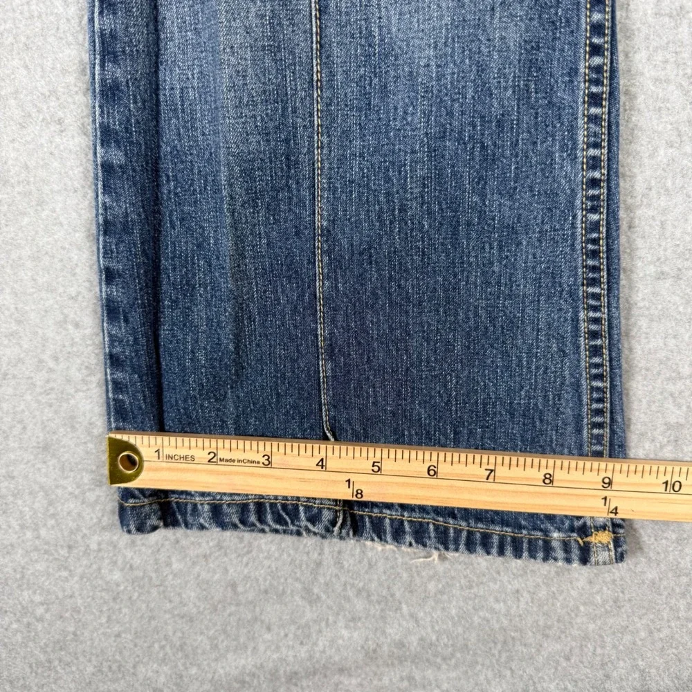 Xhilaration Vintage Y2K Flare Jeans Blue Seam Front Cotton Denim Size 5